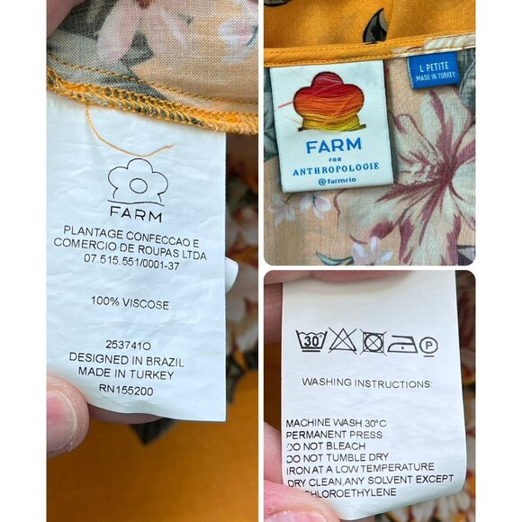 Farm Rio Anthropologie Wrap Maxi Dress Boho Floral Resort Western Glam L Petite - Picture 10 of 15